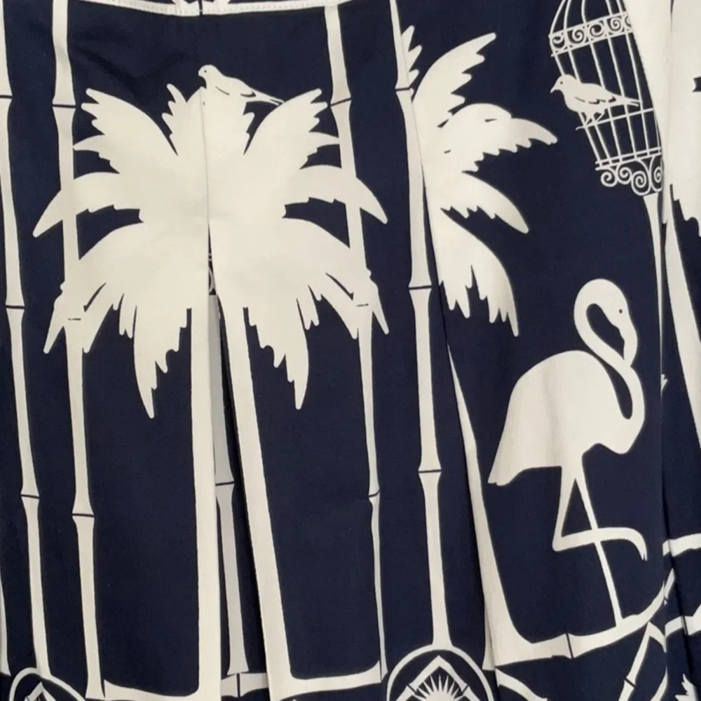 NWT Talbots Blue and White South Beach Pleated Skirt Size 14 - Picture 4 of 9